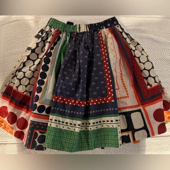 TIA CIBANI Girls Patchwork Boho Skirt w/ Straps Size 7/8 Designer - Picture 5 of 7